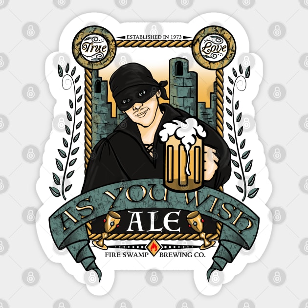 As You Wish Ale Sticker by DoodleHeadDee